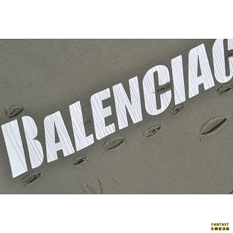 Balenciaga/巴黎世家 字母印花破洞連帽衛衣