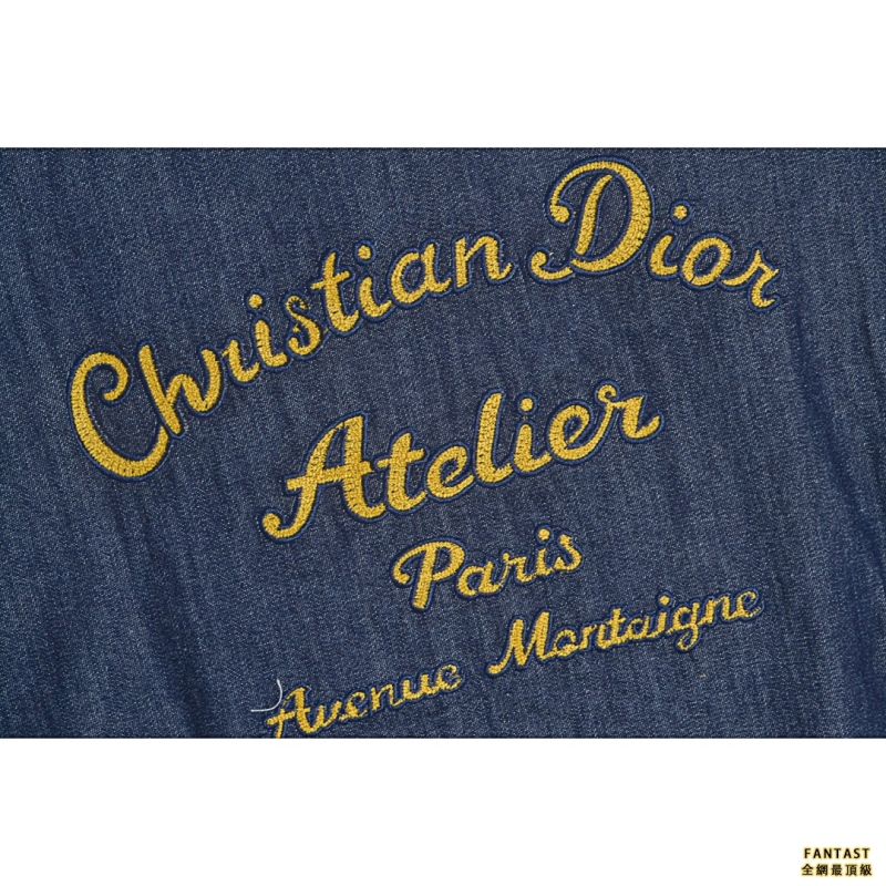 Dior/迪奧 22ss 經典Atelier系列 簽名logo刺繡牛仔襯衫