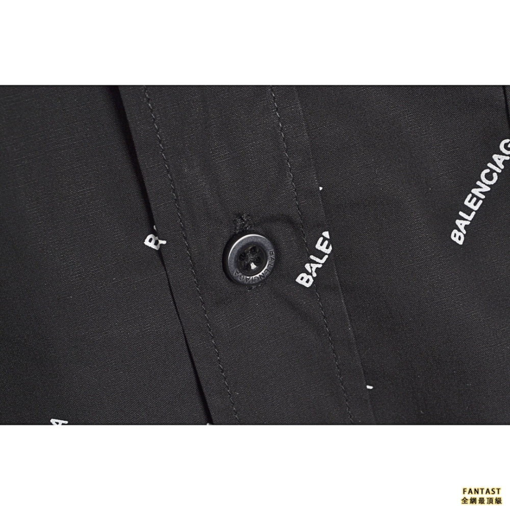 BALENCIAGA/巴黎世家 經典斜紋彈幕滿印長袖襯衫 