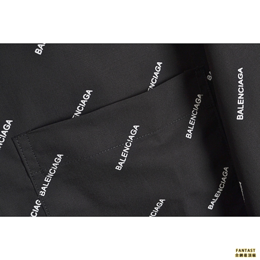 BALENCIAGA/巴黎世家 經典斜紋彈幕滿印長袖襯衫 