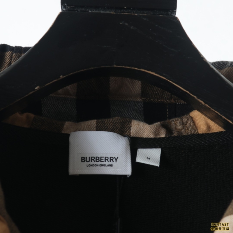 Burberry巴寶莉BBR 22FW 格子拼接拉鍊連帽外套
