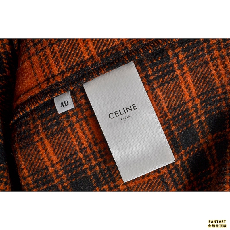 CELINE/賽琳 22SS 羊毛格子長袖襯衫