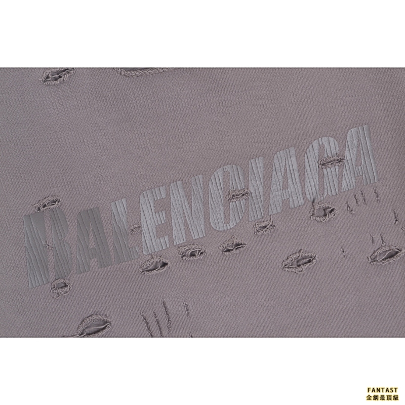 Balenciaga/巴黎世家 字母印花破洞連帽衛衣