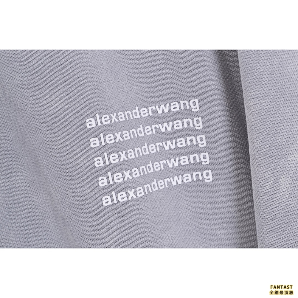 Alexander Wang FW22 高领字母水洗做旧卫衣