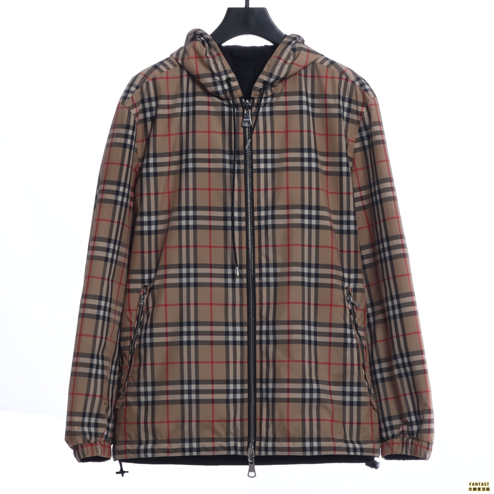 Burberry巴寶莉 經典小格子雙面夾克外套 
