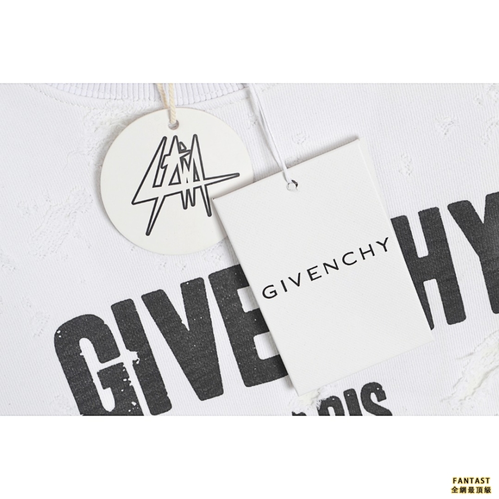 Givenchy/紀梵希經典大破洞字母印花圓領衛衣