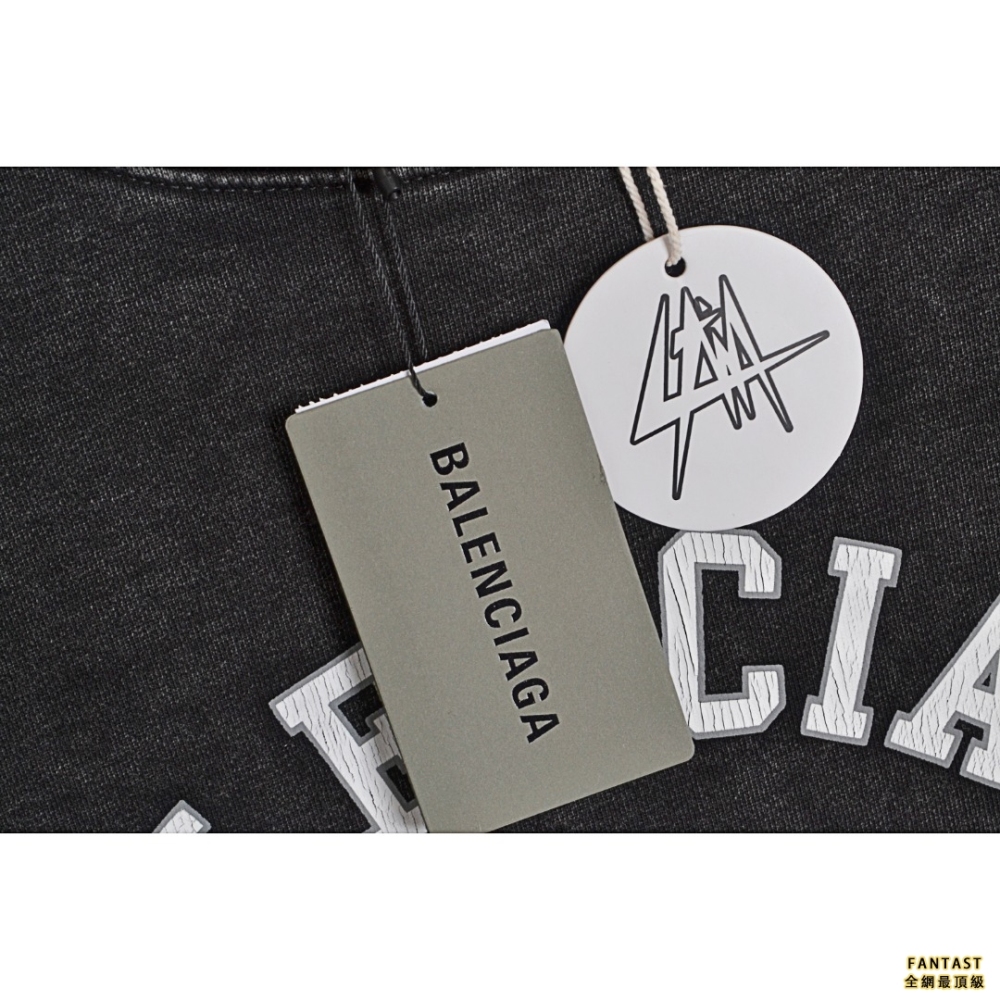Balenciaga/巴黎世家 麥穗皇冠印花Logo水洗圓領衛衣