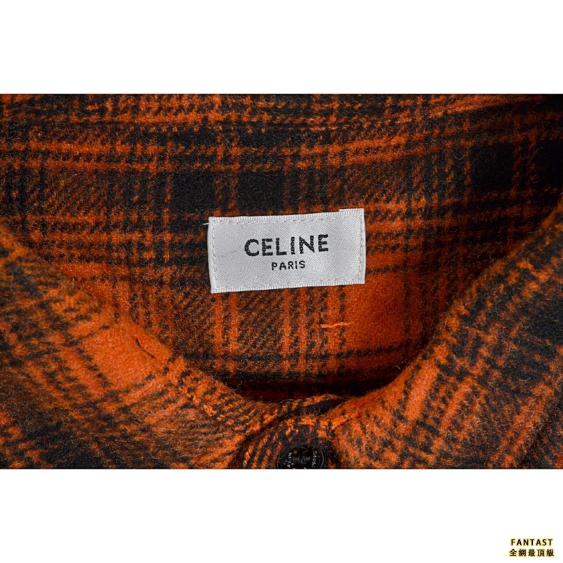 CELINE/賽琳 22SS 羊毛格子長袖襯衫