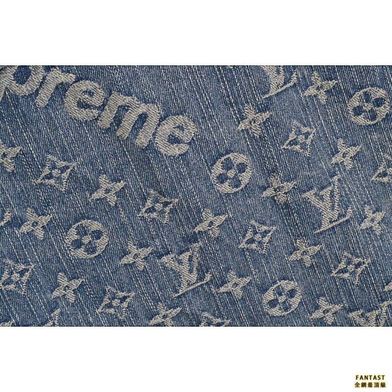 LouisVuitton X Supreme 聯名棒球牛仔長袖外套