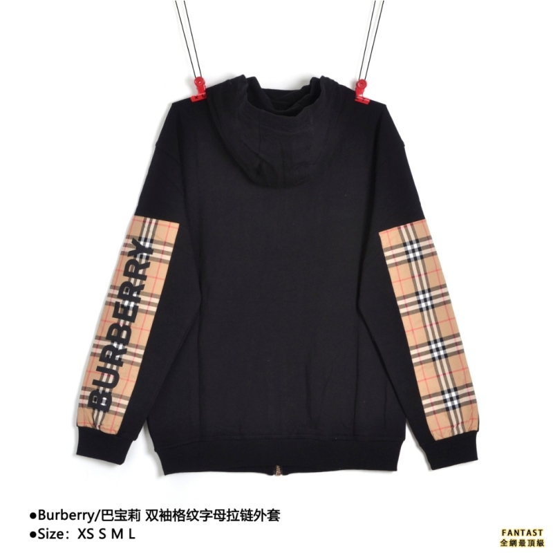 Burberry/巴宝莉 双袖格纹字母拉链外套