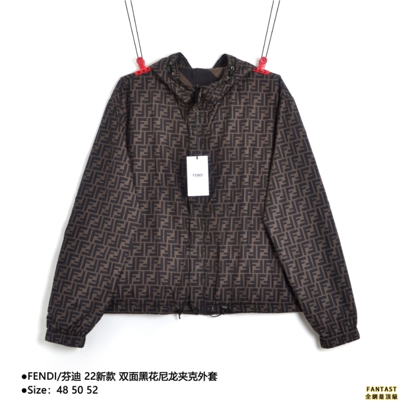 FENDI/芬迪 22新款 雙面黑花尼龍夾克外套