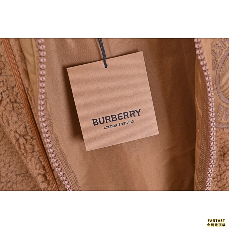 Burberry/巴寶莉 22fw 徽標圖案羊羔絨連帽外套