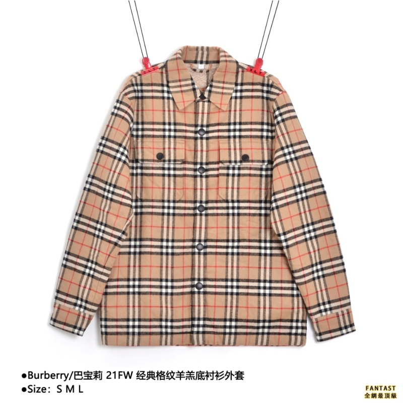 Burberry/巴宝莉 21FW 经典格纹羊羔底衬衫外套