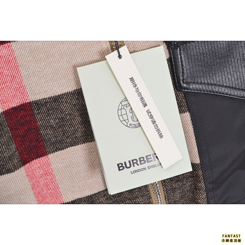 Burberry/巴寶莉 22FW裁片格紋拼接襯衫外套