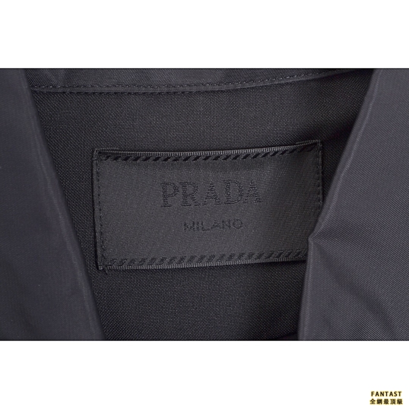 Prada/普拉達 22FW 尼龍拼接拉鍊長袖襯衫