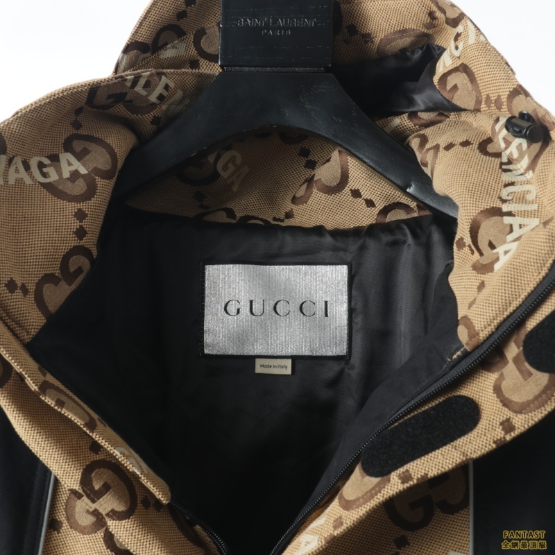 Gucci ×baleciaga 聯名滿印Logo衝鋒衣外套
