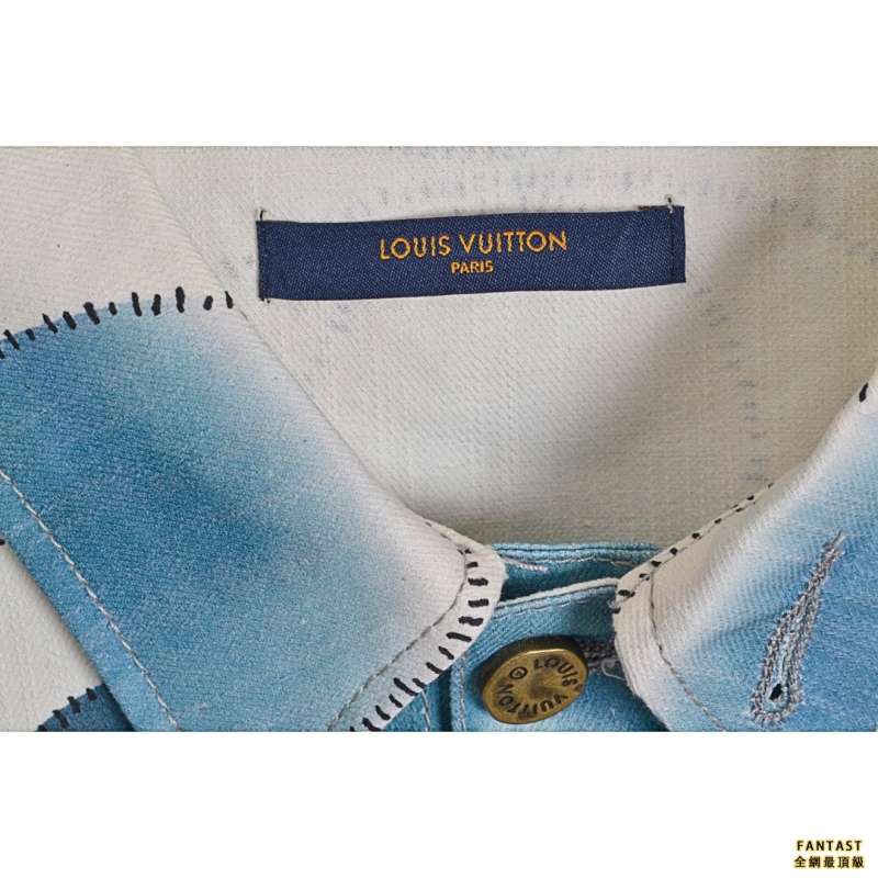 Louis Vuitton/路易威登 22Fw秀款幾何圖案牛仔夾克外套