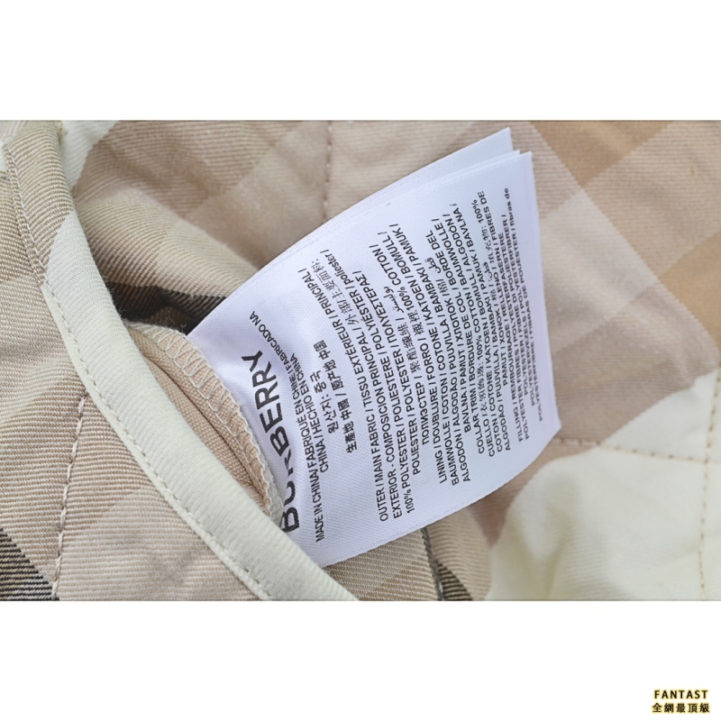Burberry/巴寶莉 22Fw 燈芯絨菱形格棉服外套夾克 