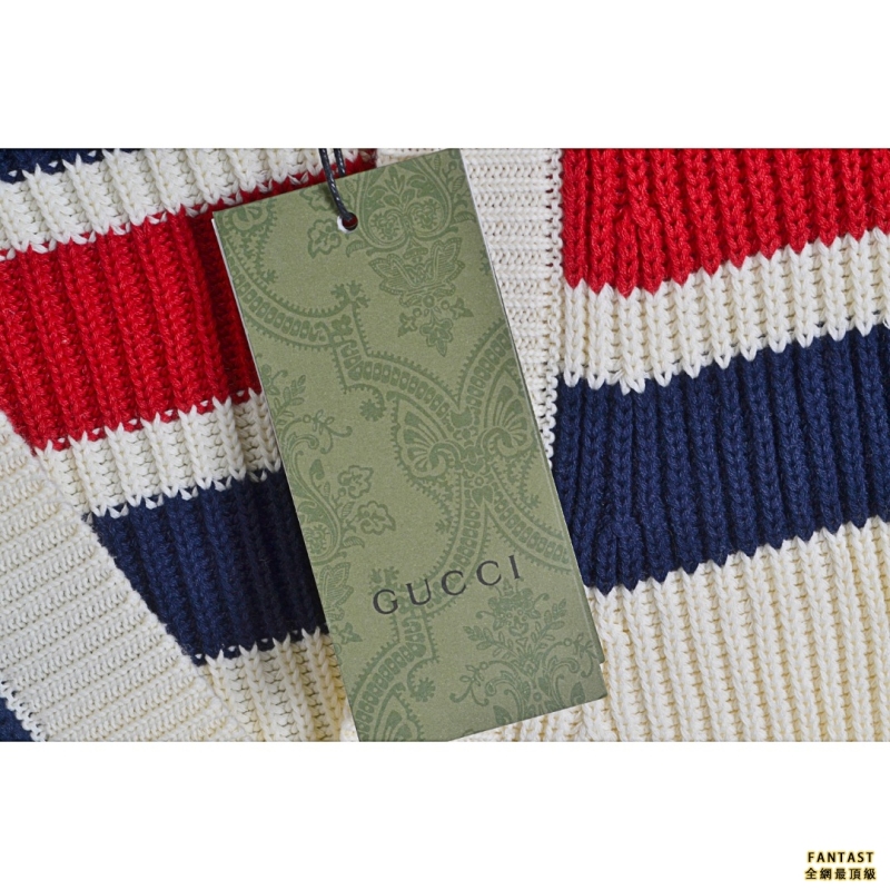 GUCCI/古馳 18Fw 口袋刺繡撞色針織開衫