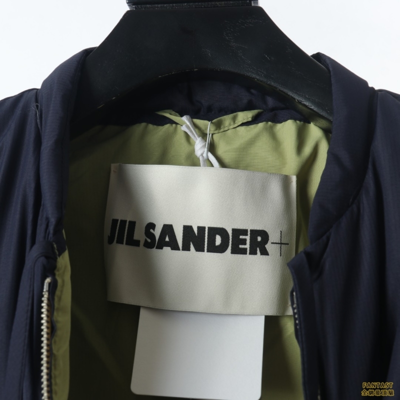 JILSANDER SS22 純色拉鍊落肩寬松羽絨夾克