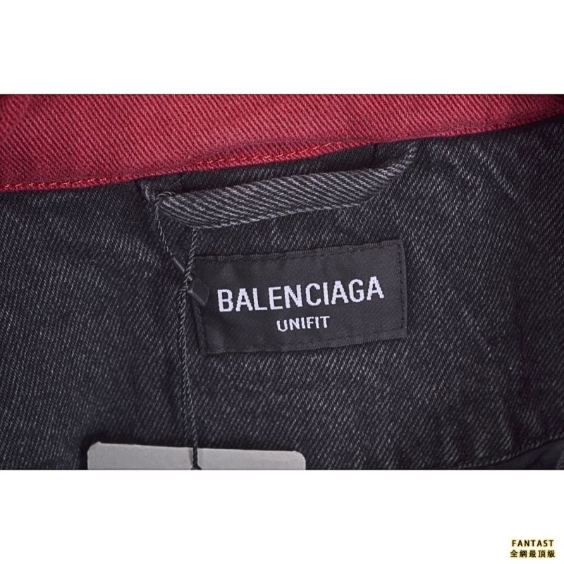 Balenciaga/巴黎世家 22Fw 刺繡小標拼接重工水洗牛仔外套 