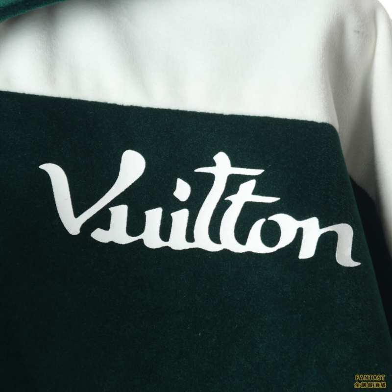 Louis Vuitton/路易威登 22Fw 蓝绿蜜桃绒撞色夹克外套