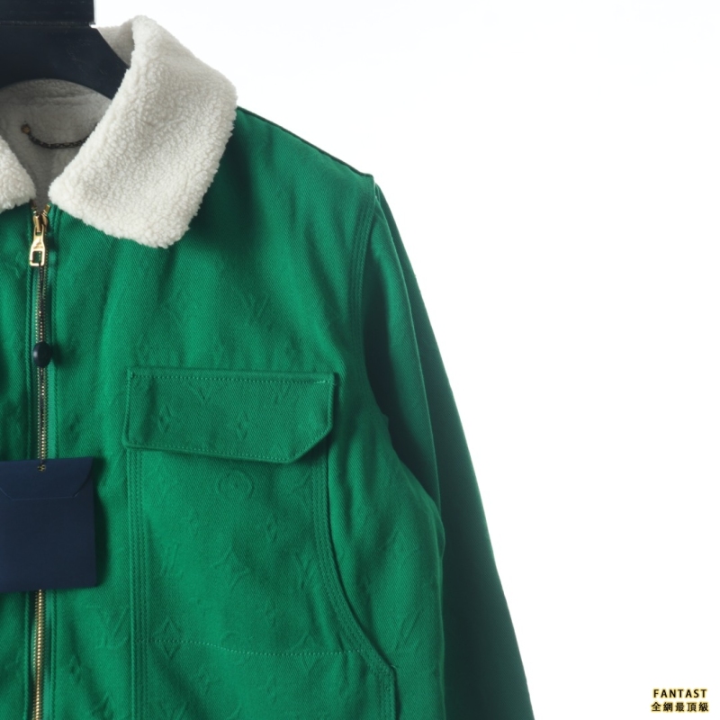 Louis Vuitton/路易威登 21Fw 暗紋壓花羊羔毛牛仔夾克