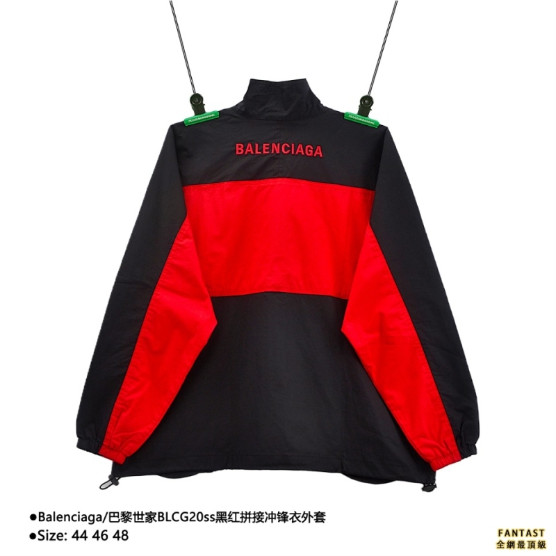 Balenciaga巴黎世家BLCG20ss黑红拼接冲锋衣外套