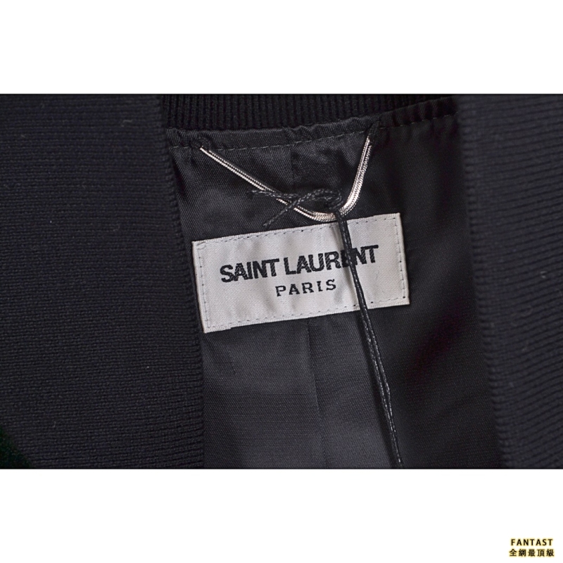 SAINT LAURENT/聖羅蘭SLP 22FW 墨綠色棒球服