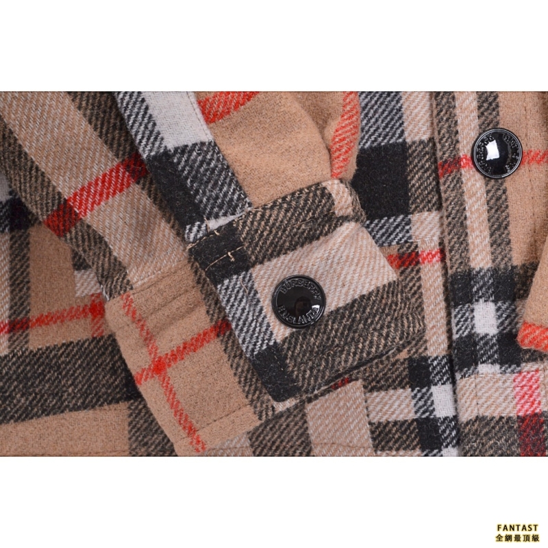 Burberry/巴寶莉 22FW 裁片格紋羊毛襯衫外套