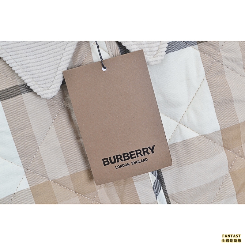 Burberry/巴寶莉 22Fw 燈芯絨菱形格棉服外套夾克 