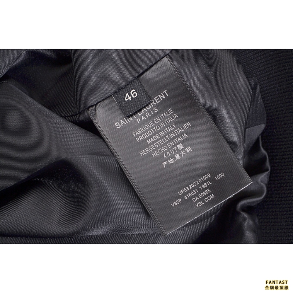 SAINT LAURENT/聖羅蘭SLP 22FW 墨綠色棒球服