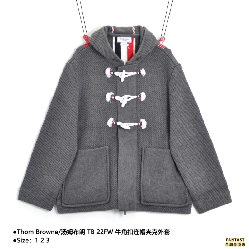 Thom Browne/汤姆布朗 TB 22FW 牛角扣连帽夹克外套