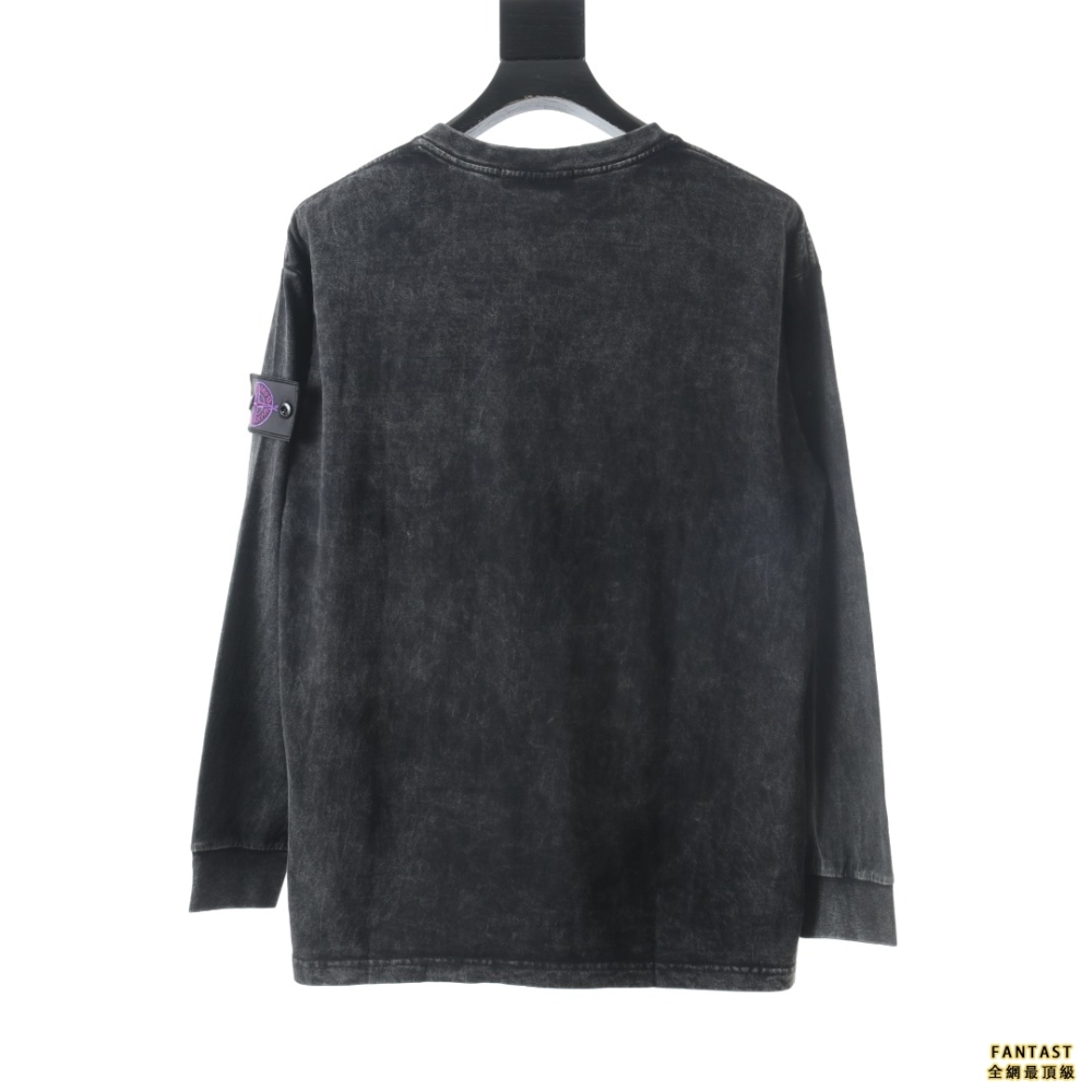 ​​​​​​​STONE ISLAND石頭島 經典刺繡徽章高街水洗長袖衛衣