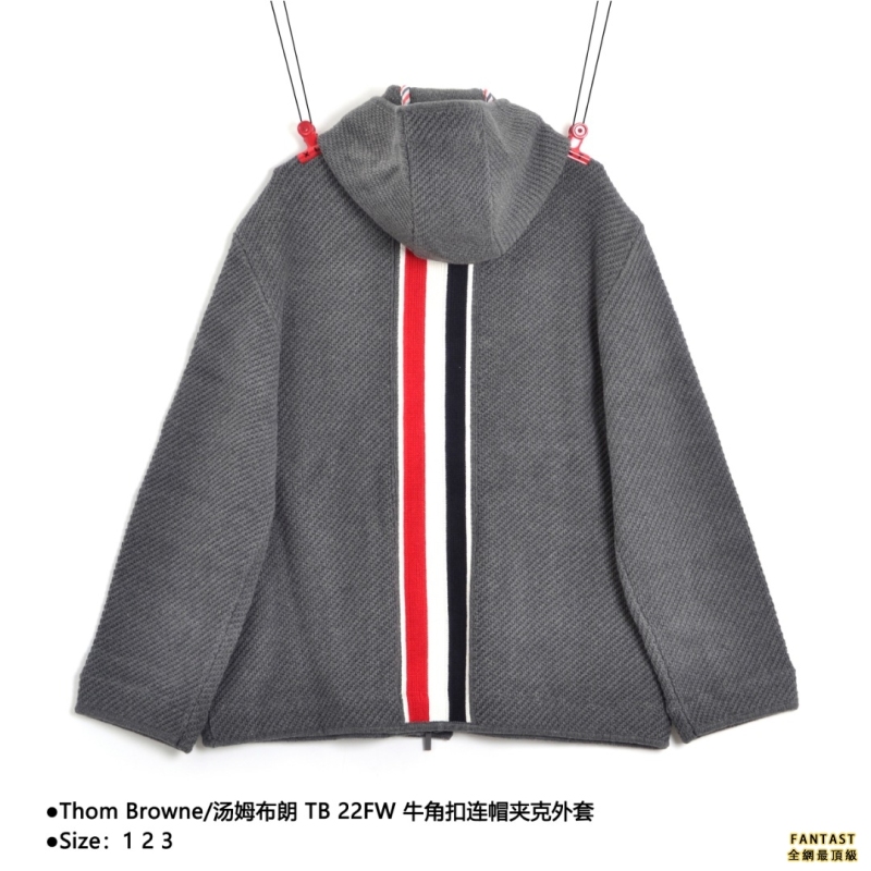 Thom Browne/汤姆布朗 TB 22FW 牛角扣连帽夹克外套