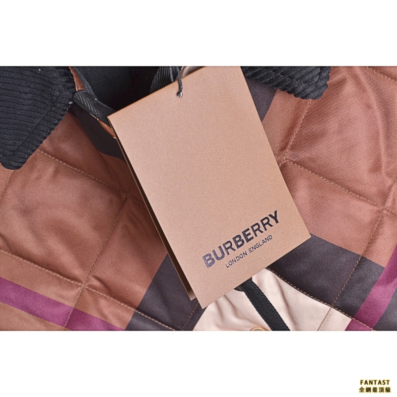 Burberry/巴寶莉 22FW 棕色格紋棉服