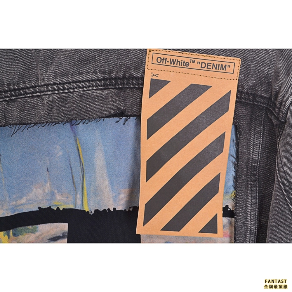 OFF WHITE C/O VIRGIL 19FW 莫奈油画印花箭头印花牛仔外套