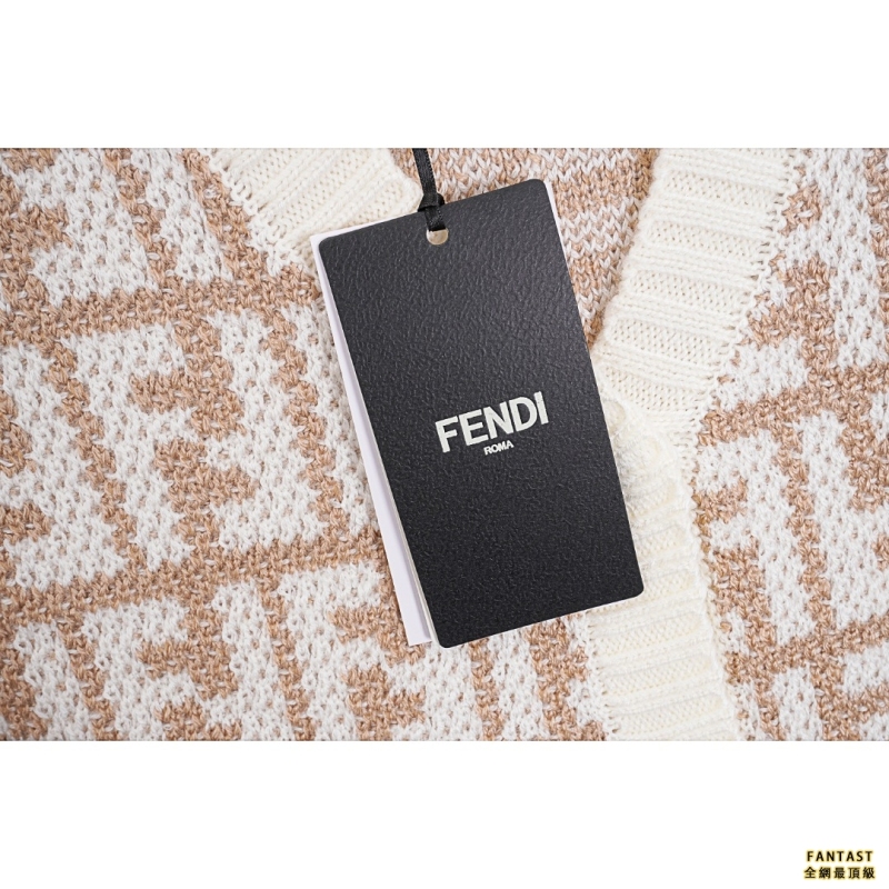 Fendi/芬迪 滿印FF提花毛衣開衫