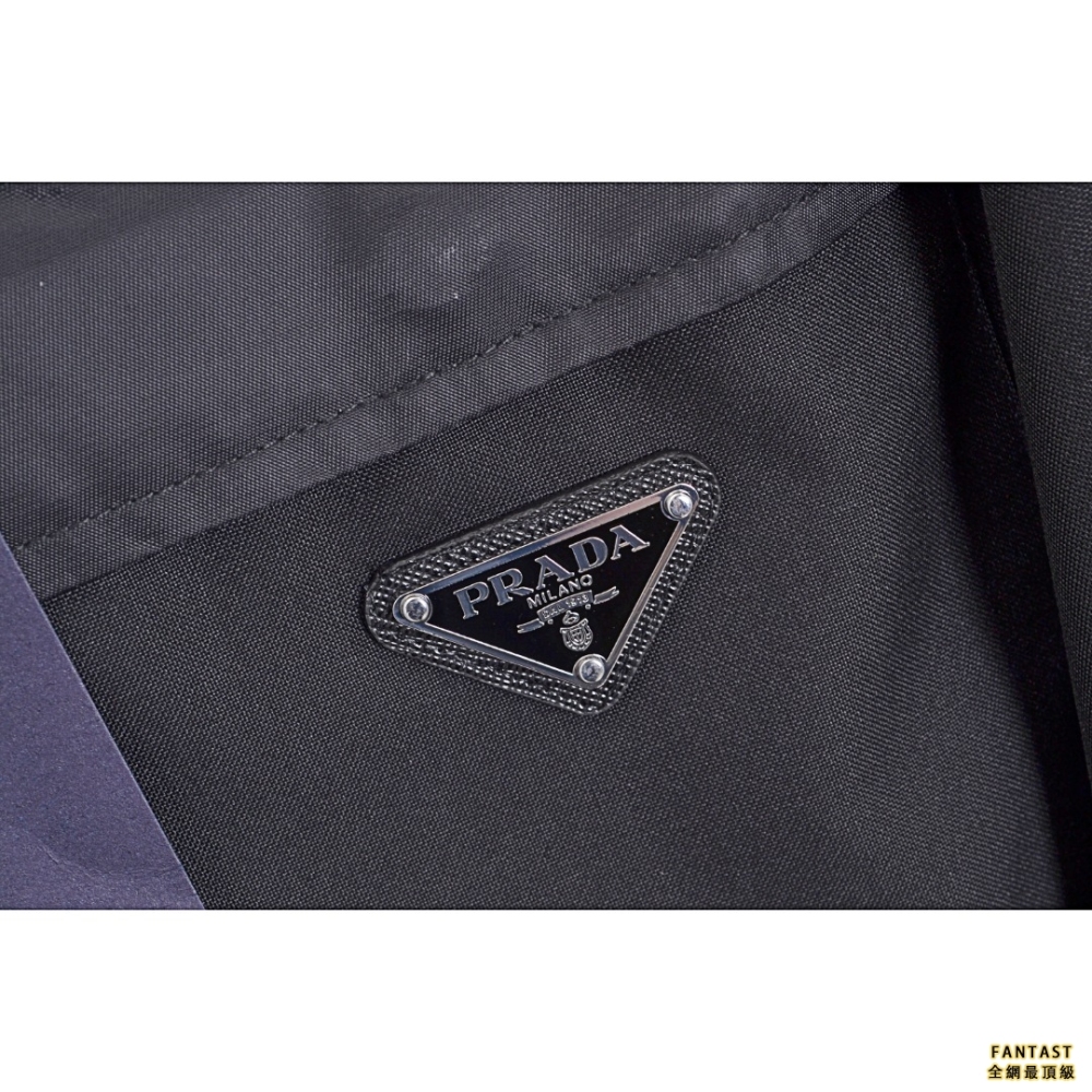 Prada/普拉達 22FW 尼龍拼接拉鍊長袖襯衫