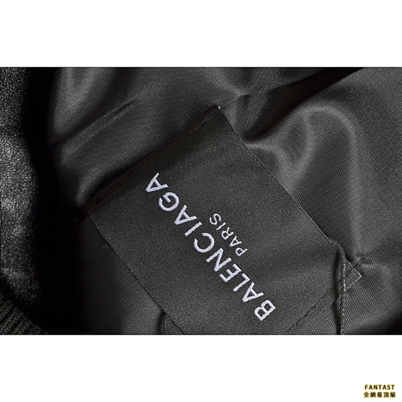 Balenciaga/巴黎世家 22fw 小牛皮刺繡logo夾克外套 