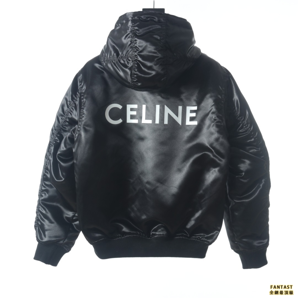 CELINE賽琳CE 22FW 緞面錦綸飛行員夾克棉服外套