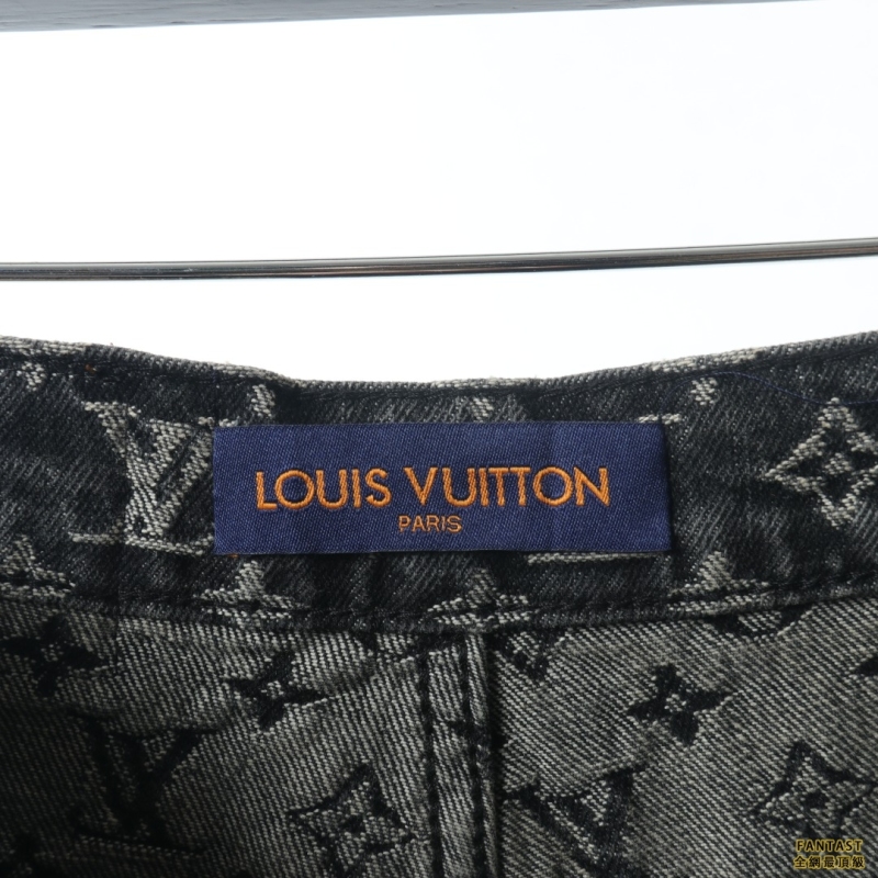 Louis Vuitton路易威登22FW 小紅人破壞提花牛仔褲