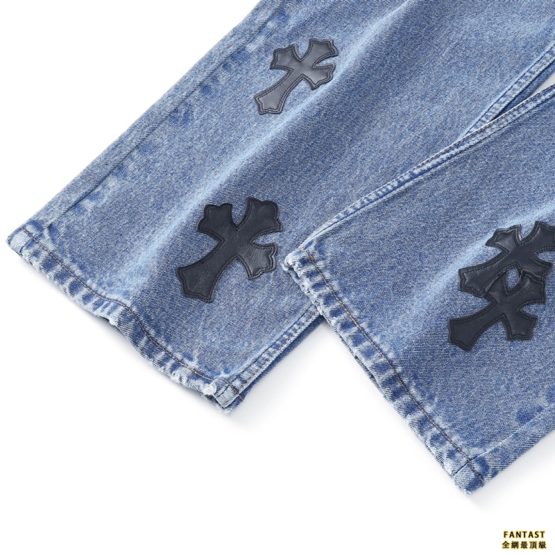 【上新】Chrome Hearts 21ss全球限量 最新藍牛黑皮神褲 全網獨家首發 天價單品 