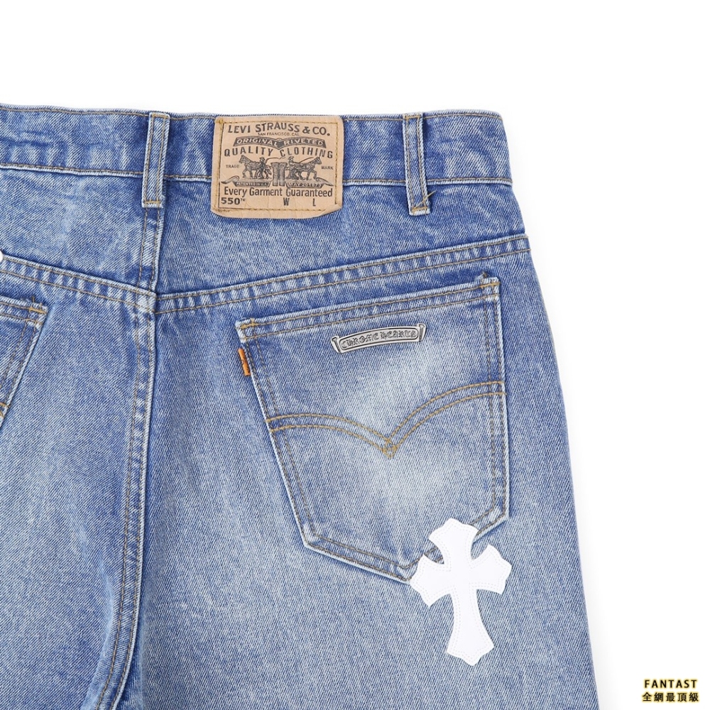 【上新】Chrome Hearts 21ss全球限量 最新藍牛白皮神褲 全網獨家首發 天價單品 