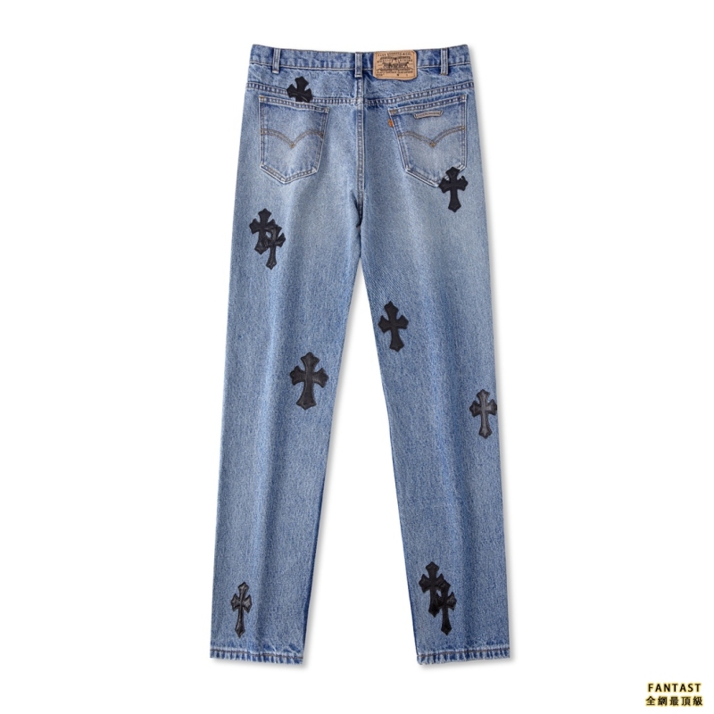 【上新】Chrome Hearts 21ss全球限量 最新藍牛黑皮神褲 全網獨家首發 天價單品 