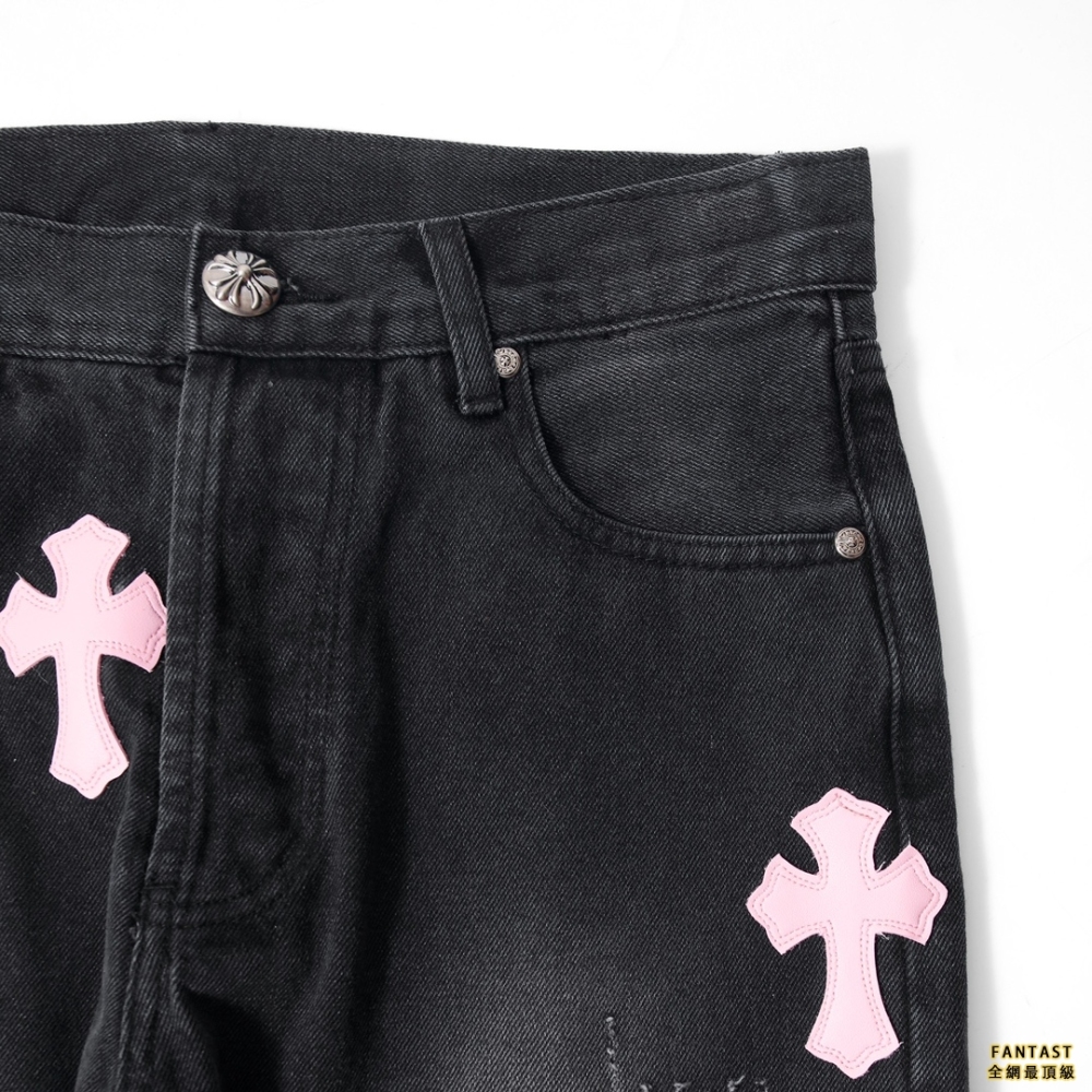 【上新】Chrome Hearts 21ss全球限量最新黑牛粉皮神褲 全網獨家首發 天價單品 