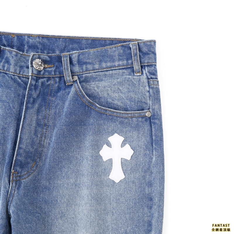 【上新】Chrome Hearts 21ss全球限量 最新藍牛白皮神褲 全網獨家首發 天價單品 