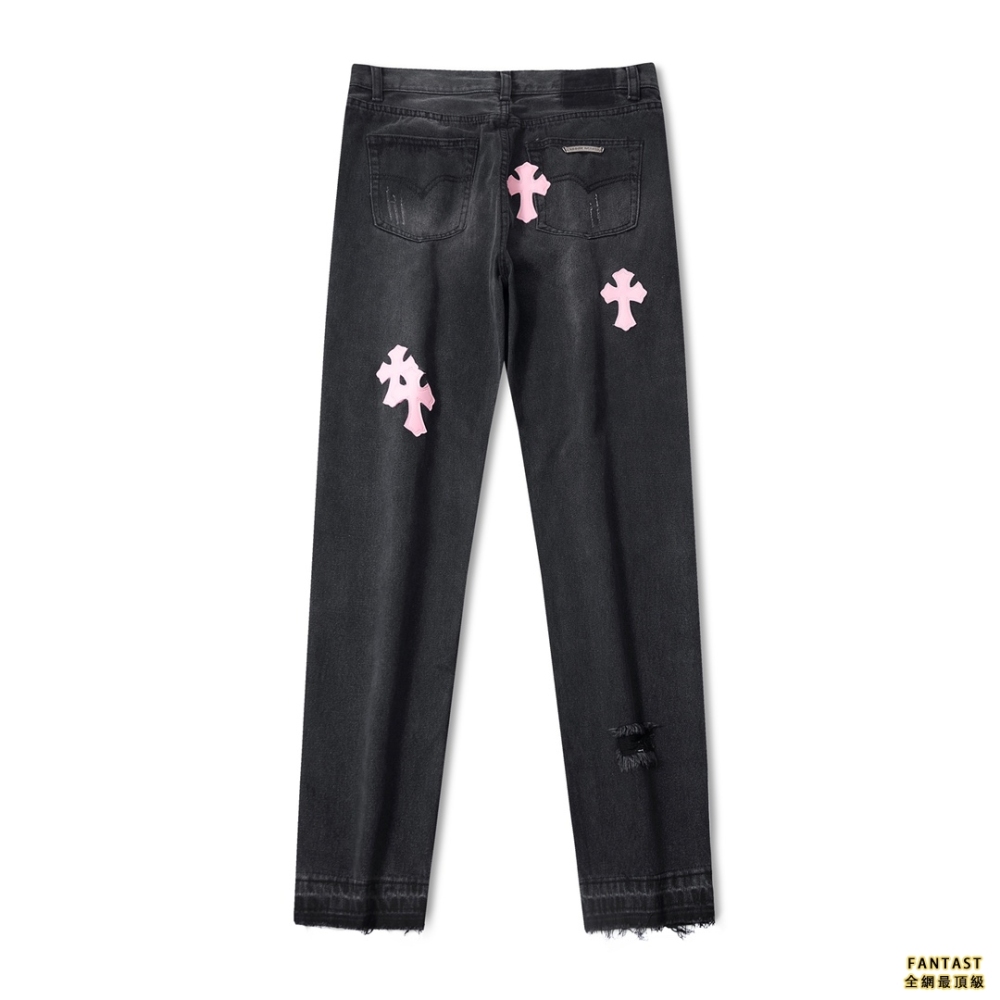 【上新】Chrome Hearts 21ss全球限量最新黑牛粉皮神褲 全網獨家首發 天價單品 