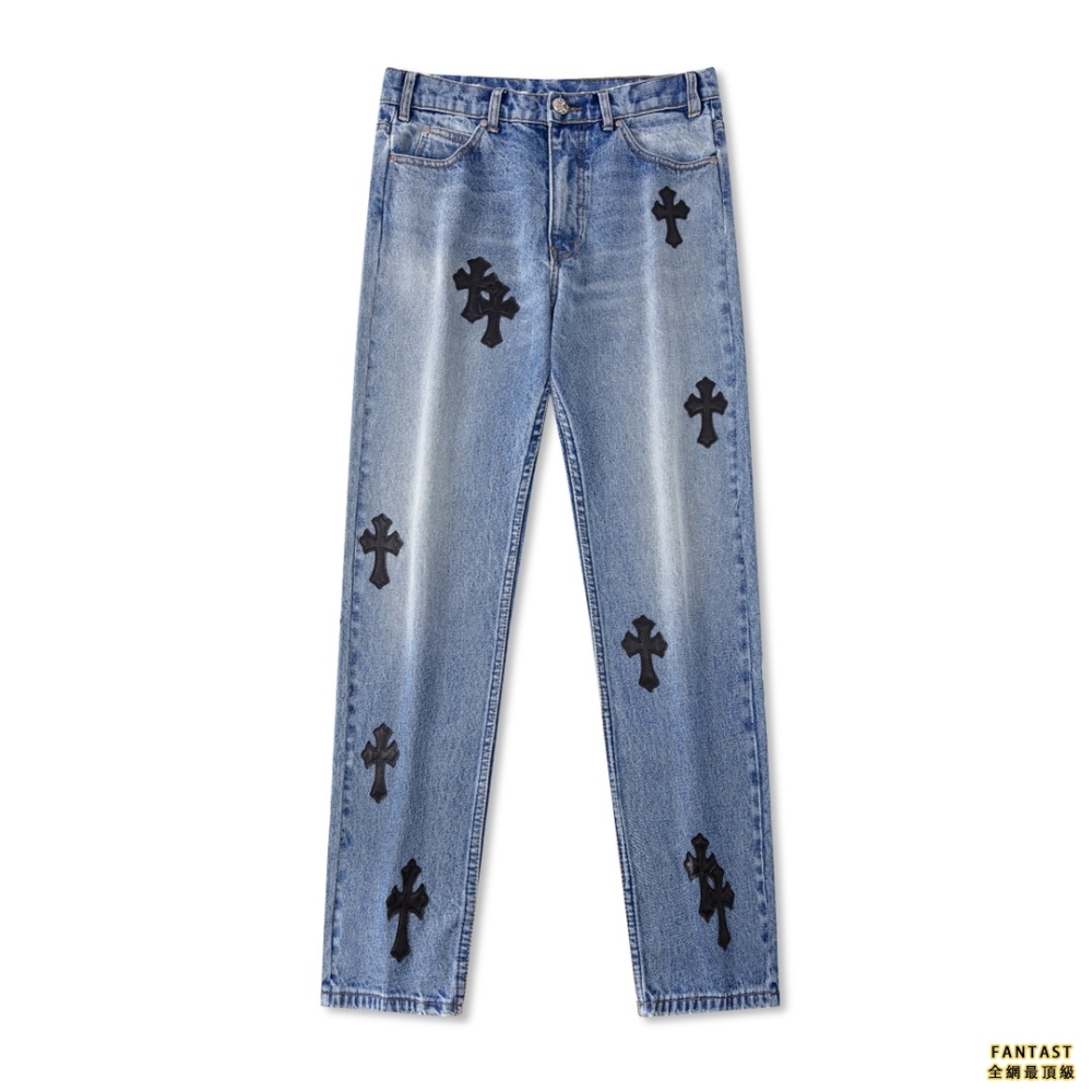 【上新】Chrome Hearts 21ss全球限量 最新藍牛黑皮神褲 全網獨家首發 天價單品 