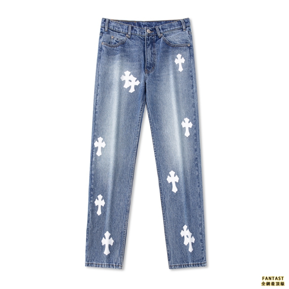 【上新】Chrome Hearts 21ss全球限量 最新藍牛白皮神褲 全網獨家首發 天價單品 